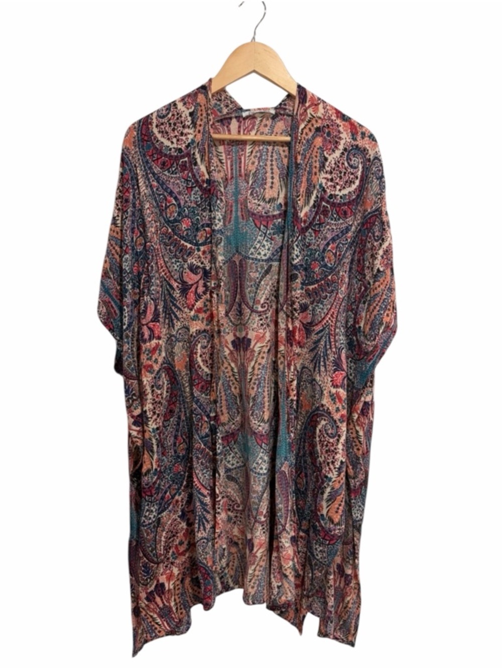 Dex Lightweight Patterned Kimono Open Cardigan Short Sleeves Boho